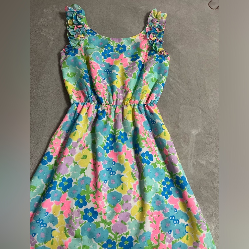 Lilly Pulitzer Floral Sleeveless Sundress in Pastel Multicolor